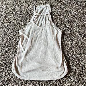 American Eagle cream top with open chest size M